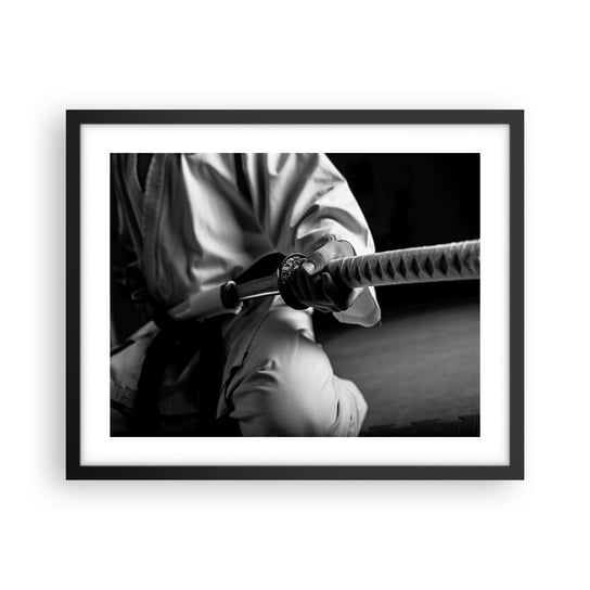Obraz - Plakat - Dusza wojownika - 50x40cm - Miecz Samurajski Japonia Sztuki Walki - Foto Plakaty w ramie koloru czarnego do Salonu Sypialni ARTTOR ARTTOR