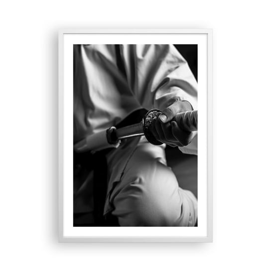 Obraz - Plakat - Dusza wojownika - 50x70cm - Miecz Samurajski Japonia Sztuki Walki - Nowoczesny modny obraz Plakat rama biała ARTTOR ARTTOR