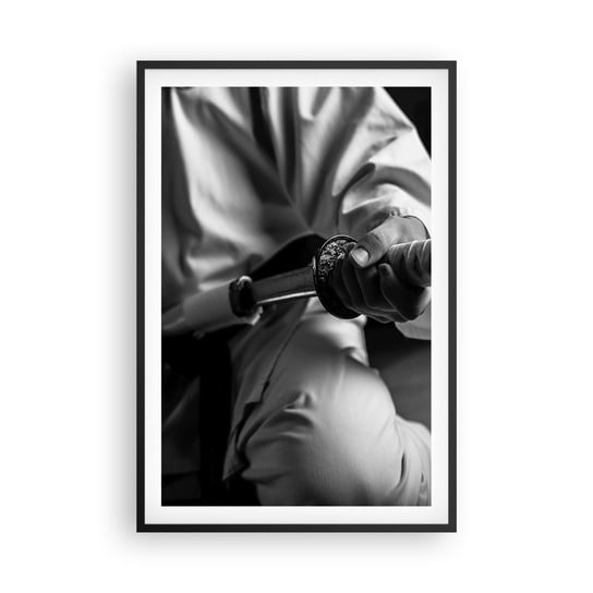 Obraz - Plakat - Dusza wojownika - 61x91cm - Miecz Samurajski Japonia Sztuki Walki - Foto Plakaty na ścianę w czarnej ramie - Plakat do Salonu Sypialni ARTTOR ARTTOR