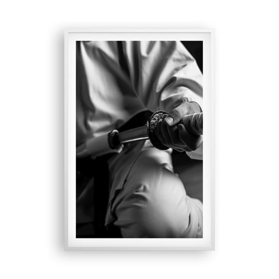 Obraz - Plakat - Dusza wojownika - 61x91cm - Miecz Samurajski Japonia Sztuki Walki - Foto Plakaty na ścianę w ramie białej - Plakat do Salonu Sypialni ARTTOR ARTTOR