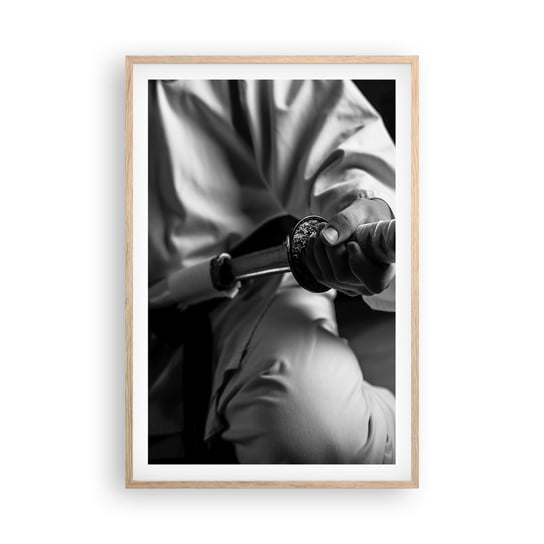 Obraz - Plakat - Dusza wojownika - 61x91cm - Miecz Samurajski Japonia Sztuki Walki - Foto Plakaty na ścianę w ramie jasny dąb - Plakat do Salonu Sypialni ARTTOR ARTTOR