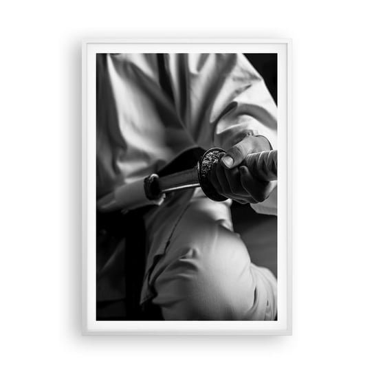 Obraz - Plakat - Dusza wojownika - 70x100cm - Miecz Samurajski Japonia Sztuki Walki - Foto Plakaty w ramie koloru białego do Salonu Sypialni ARTTOR ARTTOR