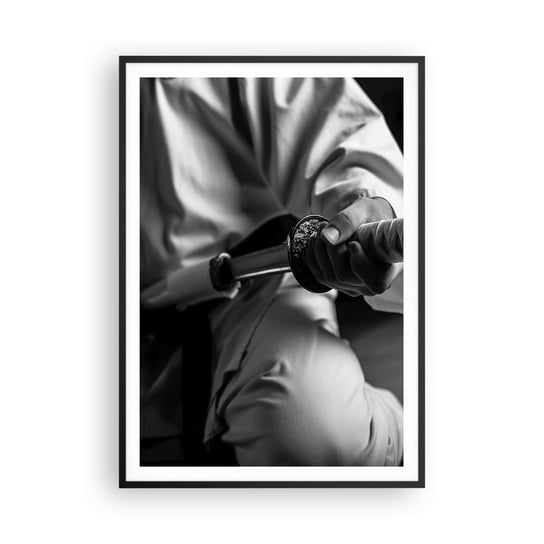 Obraz - Plakat - Dusza wojownika - 70x100cm - Miecz Samurajski Japonia Sztuki Walki - Foto Plakaty w ramie koloru czarnego do Salonu Sypialni ARTTOR ARTTOR