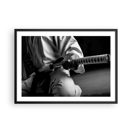 Obraz - Plakat - Dusza wojownika - 70x50cm - Miecz Samurajski Japonia Sztuki Walki - Nowoczesny modny obraz Plakat czarna rama ARTTOR ARTTOR