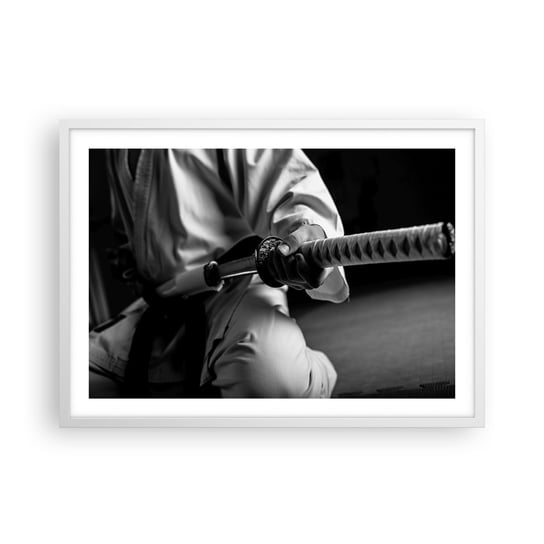 Obraz - Plakat - Dusza wojownika - 70x50cm - Miecz Samurajski Japonia Sztuki Walki - Nowoczesny modny obraz Plakat rama biała ARTTOR ARTTOR