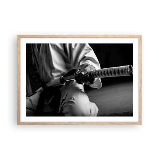Obraz - Plakat - Dusza wojownika - 70x50cm - Miecz Samurajski Japonia Sztuki Walki - Nowoczesny modny obraz Plakat rama jasny dąb ARTTOR ARTTOR