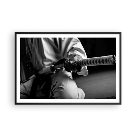 Obraz - Plakat - Dusza wojownika - 91x61cm - Miecz Samurajski Japonia Sztuki Walki - Foto Plakaty na ścianę w czarnej ramie - Plakat do Salonu Sypialni ARTTOR ARTTOR