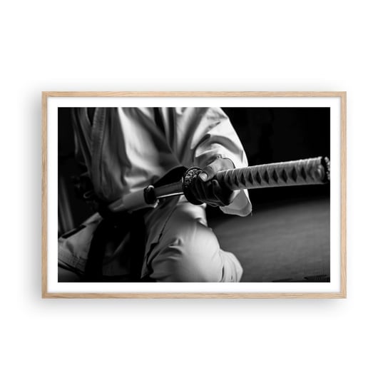 Obraz - Plakat - Dusza wojownika - 91x61cm - Miecz Samurajski Japonia Sztuki Walki - Foto Plakaty na ścianę w ramie jasny dąb - Plakat do Salonu Sypialni ARTTOR ARTTOR