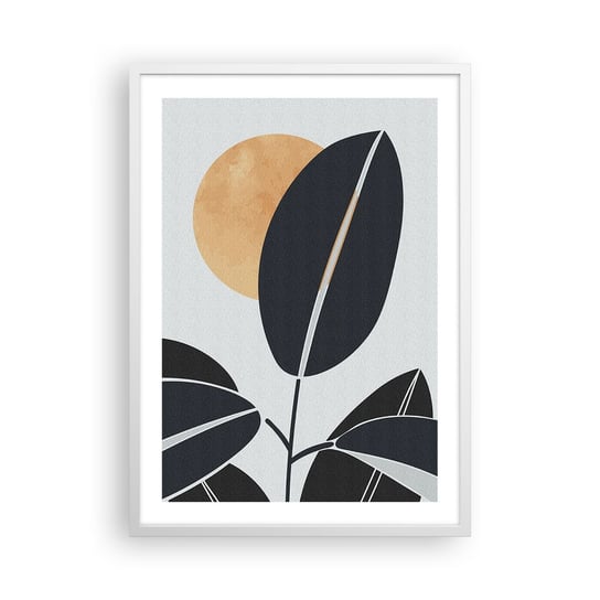 Obraz - Plakat - Dzień gorącego lata - 50x70cm - Botanika Liście Minimalizm - Nowoczesny modny obraz Plakat rama biała ARTTOR ARTTOR