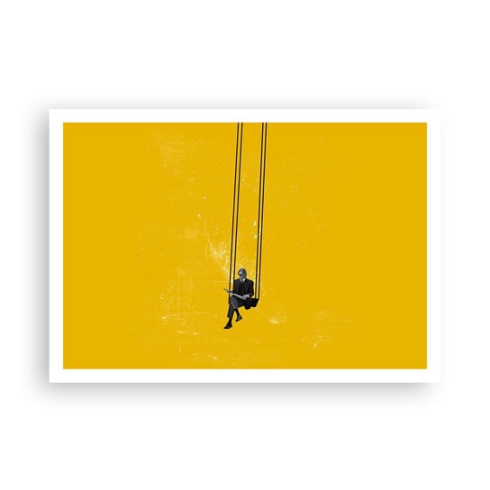 Obraz - Plakat - Dzień jak co dzień - 100x70cm - Sztuka Współczesna Huśtawka Mężczyzna - Foto Plakaty bez ramy na ścianę do Salonu Sypialni ARTTOR ARTTOR