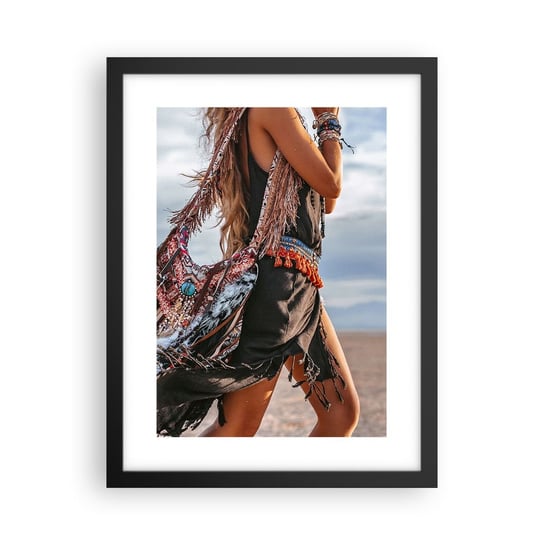 Obraz - Plakat - Dziewczyna szamana - 30x40cm - Boho Moda Kobieta - Foto Plakaty na ścianę w czarnej ramie - Plakat do Salonu Sypialni ARTTOR ARTTOR