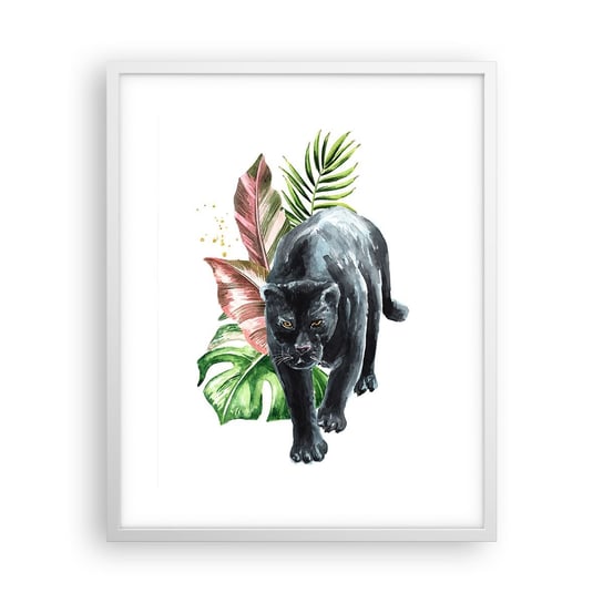 Obraz - Plakat - Dzikość serca - 40x50cm - Czarna Pantera Zwierzęta Natura - Foto Plakaty w ramie koloru białego do Salonu Sypialni ARTTOR ARTTOR