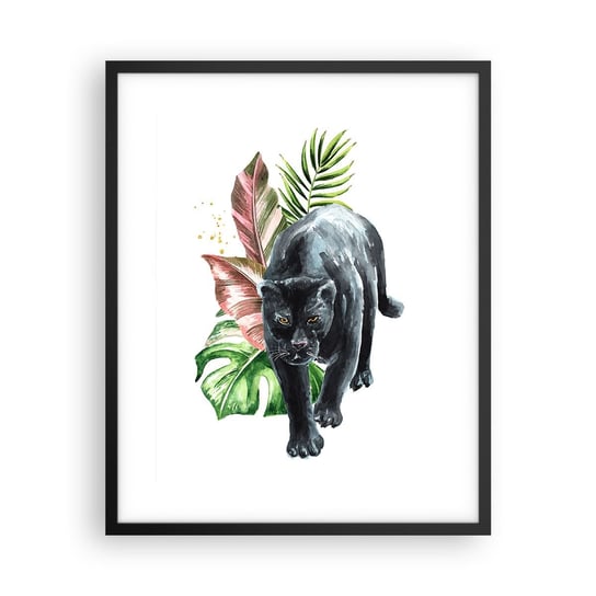 Obraz - Plakat - Dzikość serca - 40x50cm - Czarna Pantera Zwierzęta Natura - Foto Plakaty w ramie koloru czarnego do Salonu Sypialni ARTTOR ARTTOR