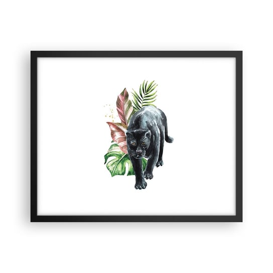 Obraz - Plakat - Dzikość serca - 50x40cm - Czarna Pantera Zwierzęta Natura - Foto Plakaty w ramie koloru czarnego do Salonu Sypialni ARTTOR ARTTOR