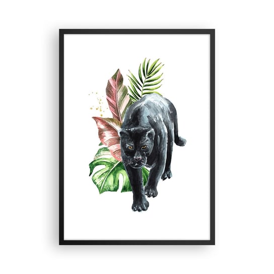 Obraz - Plakat - Dzikość serca - 50x70cm - Czarna Pantera Zwierzęta Natura - Nowoczesny modny obraz Plakat czarna rama ARTTOR ARTTOR