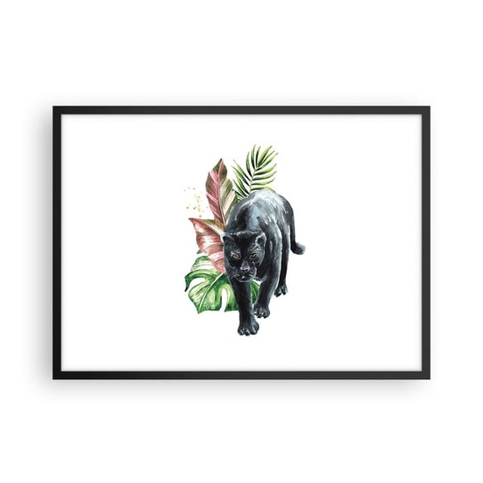 Obraz - Plakat - Dzikość serca - 70x50cm - Czarna Pantera Zwierzęta Natura - Nowoczesny modny obraz Plakat czarna rama ARTTOR ARTTOR