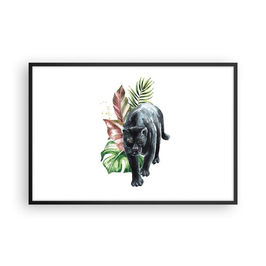 Obraz - Plakat - Dzikość serca - 91x61cm - Czarna Pantera Zwierzęta Natura - Foto Plakaty na ścianę w czarnej ramie - Plakat do Salonu Sypialni ARTTOR ARTTOR