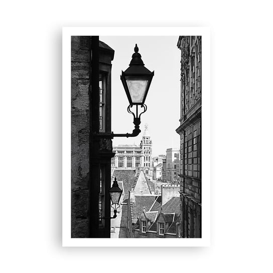 Obraz - Plakat - Edynburska opowieść - 61x91cm - Stare Miasto Czarno-Biały Szkocja - Foto Plakaty na ścianę bez ramy - Plakat do Salonu Sypialni ARTTOR ARTTOR