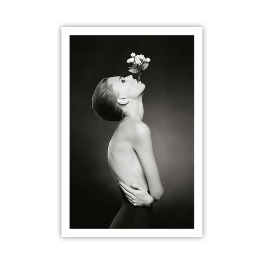 Obraz - Plakat - Ekscentryczna elegancja - 61x91cm - Ciało Kwiaty Modelka - Foto Plakaty na ścianę bez ramy - Plakat do Salonu Sypialni ARTTOR ARTTOR
