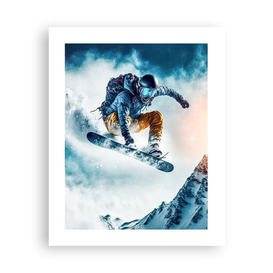 Obraz - Plakat - Ekstremalne emocje - 40x50cm - Snowboard Sport Zima - Foto Plakaty bez ramy do Salonu Sypialni ARTTOR ARTTOR