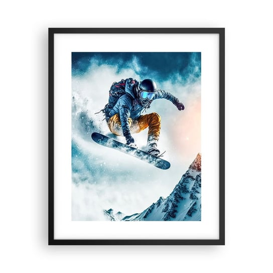 Obraz - Plakat - Ekstremalne emocje - 40x50cm - Snowboard Sport Zima - Foto Plakaty w ramie koloru czarnego do Salonu Sypialni ARTTOR ARTTOR