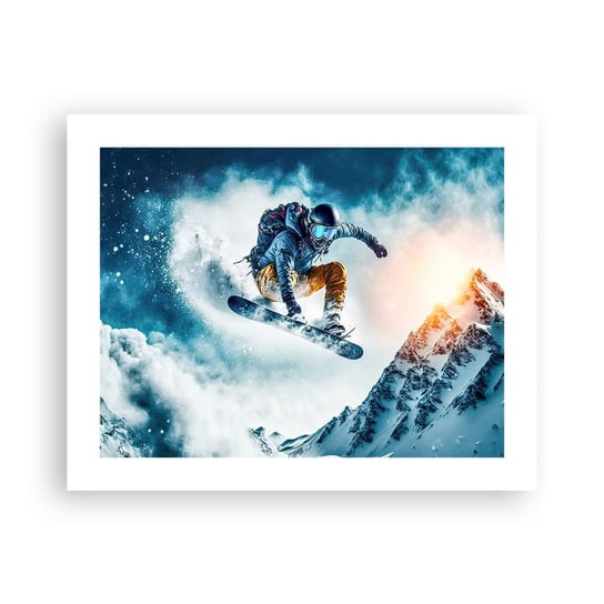 Obraz - Plakat - Ekstremalne emocje - 50x40cm - Snowboard Sport Zima - Foto Plakaty bez ramy do Salonu Sypialni ARTTOR ARTTOR
