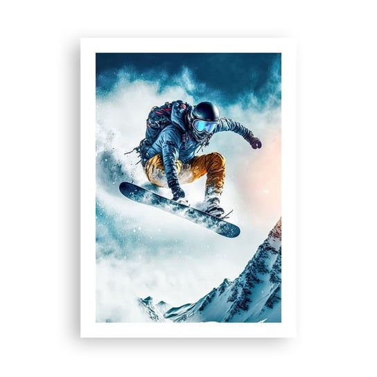 Obraz - Plakat - Ekstremalne emocje - 50x70cm - Snowboard Sport Zima - Nowoczesny modny obraz Plakat bez ramy do Salonu Sypialni ARTTOR ARTTOR