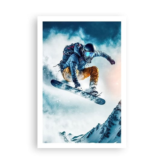 Obraz - Plakat - Ekstremalne emocje - 61x91cm - Snowboard Sport Zima - Foto Plakaty na ścianę bez ramy - Plakat do Salonu Sypialni ARTTOR ARTTOR