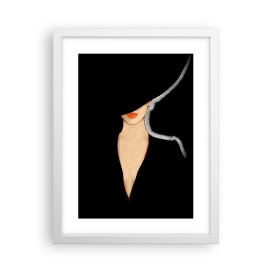 Obraz - Plakat - Elegancja i styl - 30x40cm - Kobieta W Kapeluszu Moda Sztuka - Foto Plakaty na ścianę w ramie białej - Plakat do Salonu Sypialni ARTTOR ARTTOR