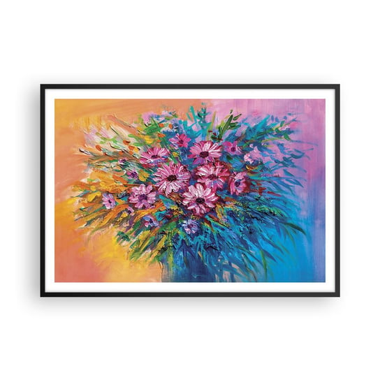 Obraz - Plakat - Energia życia - 100x70cm - Kwiaty Bukiet Kwiatów Ogród - Foto Plakaty w ramie koloru czarnego do Salonu Sypialni ARTTOR ARTTOR