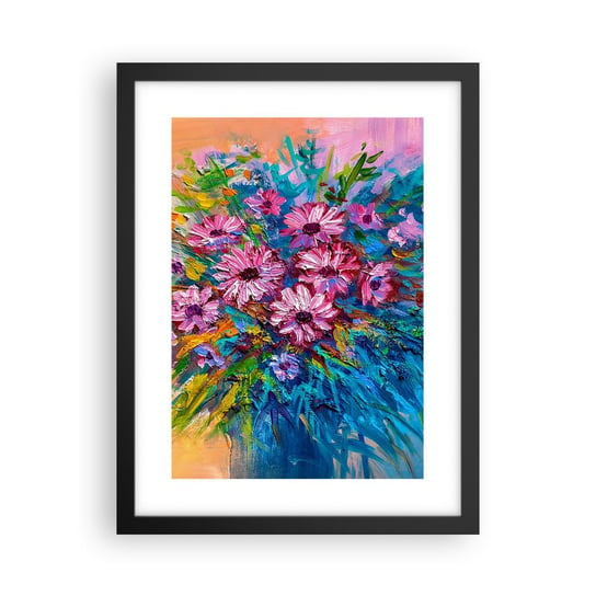 Obraz - Plakat - Energia życia - 30x40cm - Kwiaty Bukiet Kwiatów Ogród - Foto Plakaty na ścianę w czarnej ramie - Plakat do Salonu Sypialni ARTTOR ARTTOR