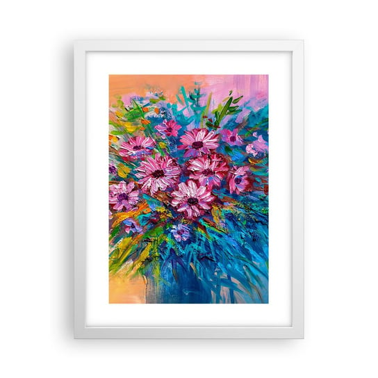 Obraz - Plakat - Energia życia - 30x40cm - Kwiaty Bukiet Kwiatów Ogród - Foto Plakaty na ścianę w ramie białej - Plakat do Salonu Sypialni ARTTOR ARTTOR