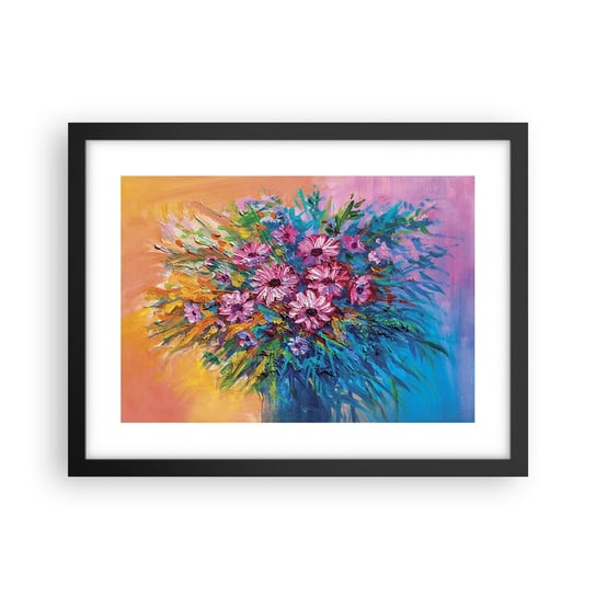 Obraz - Plakat - Energia życia - 40x30cm - Kwiaty Bukiet Kwiatów Ogród - Foto Plakaty na ścianę w czarnej ramie - Plakat do Salonu Sypialni ARTTOR ARTTOR
