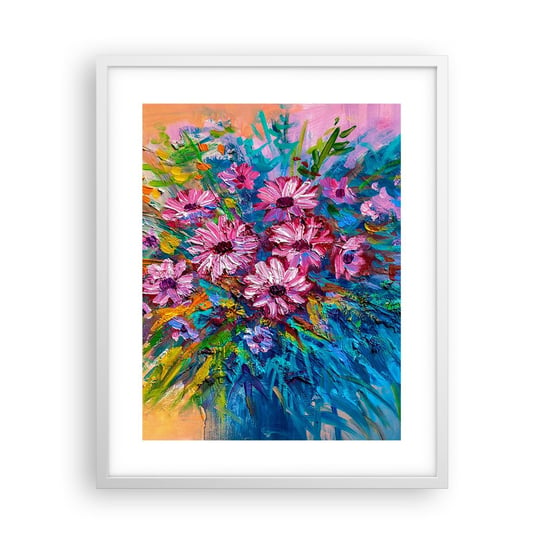 Obraz - Plakat - Energia życia - 40x50cm - Kwiaty Bukiet Kwiatów Ogród - Foto Plakaty w ramie koloru białego do Salonu Sypialni ARTTOR ARTTOR