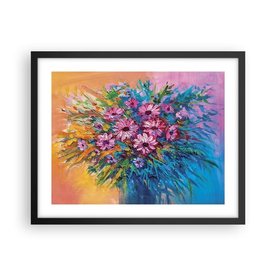 Obraz - Plakat - Energia życia - 50x40cm - Kwiaty Bukiet Kwiatów Ogród - Foto Plakaty w ramie koloru czarnego do Salonu Sypialni ARTTOR ARTTOR