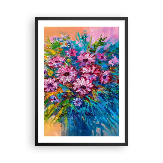 Obraz - Plakat - Energia życia - 50x70cm - Kwiaty Bukiet Kwiatów Ogród - Nowoczesny modny obraz Plakat czarna rama ARTTOR ARTTOR