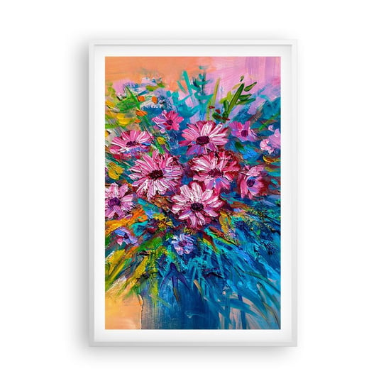 Obraz - Plakat - Energia życia - 61x91cm - Kwiaty Bukiet Kwiatów Ogród - Foto Plakaty na ścianę w ramie białej - Plakat do Salonu Sypialni ARTTOR ARTTOR