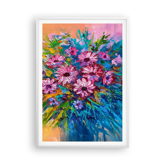 Obraz - Plakat - Energia życia - 70x100cm - Kwiaty Bukiet Kwiatów Ogród - Foto Plakaty w ramie koloru białego do Salonu Sypialni ARTTOR ARTTOR