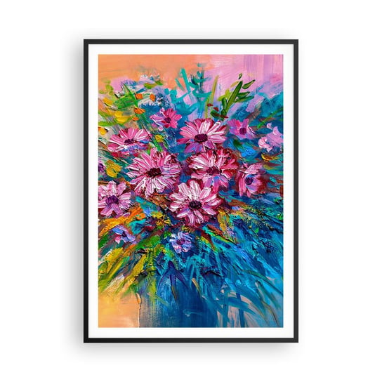 Obraz - Plakat - Energia życia - 70x100cm - Kwiaty Bukiet Kwiatów Ogród - Foto Plakaty w ramie koloru czarnego do Salonu Sypialni ARTTOR ARTTOR