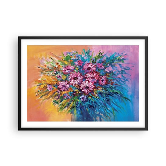 Obraz - Plakat - Energia życia - 70x50cm - Kwiaty Bukiet Kwiatów Ogród - Nowoczesny modny obraz Plakat czarna rama ARTTOR ARTTOR