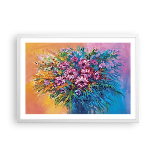 Obraz - Plakat - Energia życia - 70x50cm - Kwiaty Bukiet Kwiatów Ogród - Nowoczesny modny obraz Plakat rama biała ARTTOR ARTTOR
