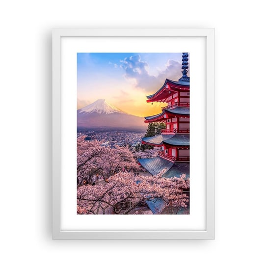Obraz - Plakat - Esencja japońskiego ducha - 30x40cm - Krajobraz Fudżi Choreito - Foto Plakaty na ścianę w ramie białej - Plakat do Salonu Sypialni ARTTOR ARTTOR
