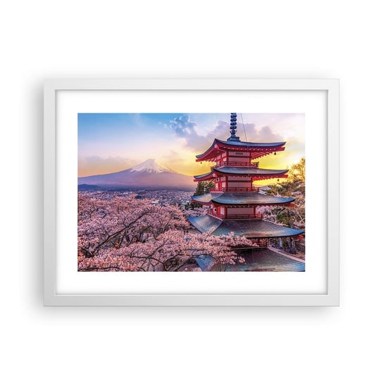 Obraz - Plakat - Esencja japońskiego ducha - 40x30cm - Krajobraz Fudżi Choreito - Foto Plakaty na ścianę w ramie białej - Plakat do Salonu Sypialni ARTTOR ARTTOR