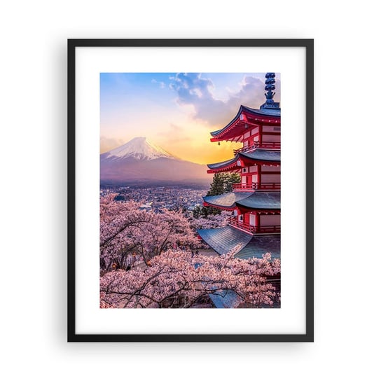 Obraz - Plakat - Esencja japońskiego ducha - 40x50cm - Krajobraz Fudżi Choreito - Foto Plakaty w ramie koloru czarnego do Salonu Sypialni ARTTOR ARTTOR