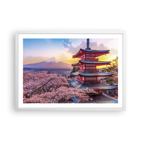 Obraz - Plakat - Esencja japońskiego ducha - 70x50cm - Krajobraz Fudżi Choreito - Nowoczesny modny obraz Plakat rama biała ARTTOR ARTTOR