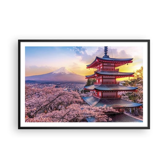 Obraz - Plakat - Esencja japońskiego ducha - 91x61cm - Krajobraz Fudżi Choreito - Foto Plakaty na ścianę w czarnej ramie - Plakat do Salonu Sypialni ARTTOR ARTTOR