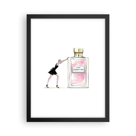 Obraz - Plakat - Esencja kobiecości - 30x40cm - Kobieta  Perfumy Moda - Foto Plakaty na ścianę w czarnej ramie - Plakat do Salonu Sypialni ARTTOR ARTTOR