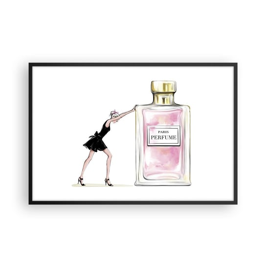 Obraz - Plakat - Esencja kobiecości - 91x61cm - Kobieta  Perfumy Moda - Foto Plakaty na ścianę w czarnej ramie - Plakat do Salonu Sypialni ARTTOR ARTTOR