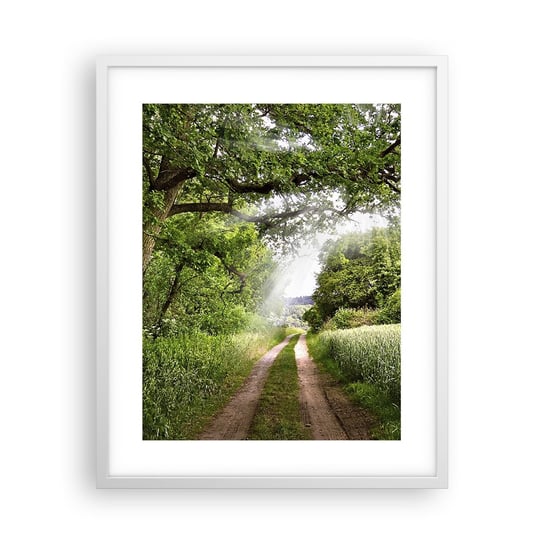 Obraz - Plakat - Et in Arcadia ego - 40x50cm - Krajobraz Polna Droga  Natura - Foto Plakaty w ramie koloru białego do Salonu Sypialni ARTTOR ARTTOR