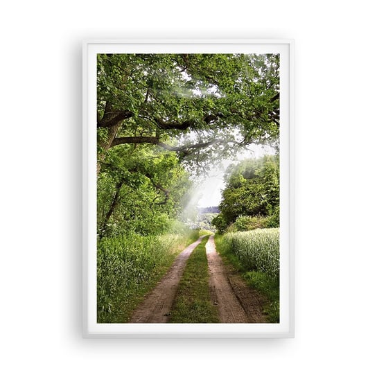 Obraz - Plakat - Et in Arcadia ego - 70x100cm - Krajobraz Polna Droga  Natura - Foto Plakaty w ramie koloru białego do Salonu Sypialni ARTTOR ARTTOR